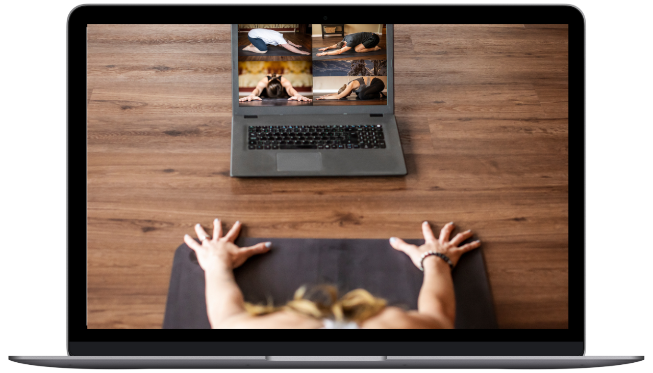 Yoga mit Laptop